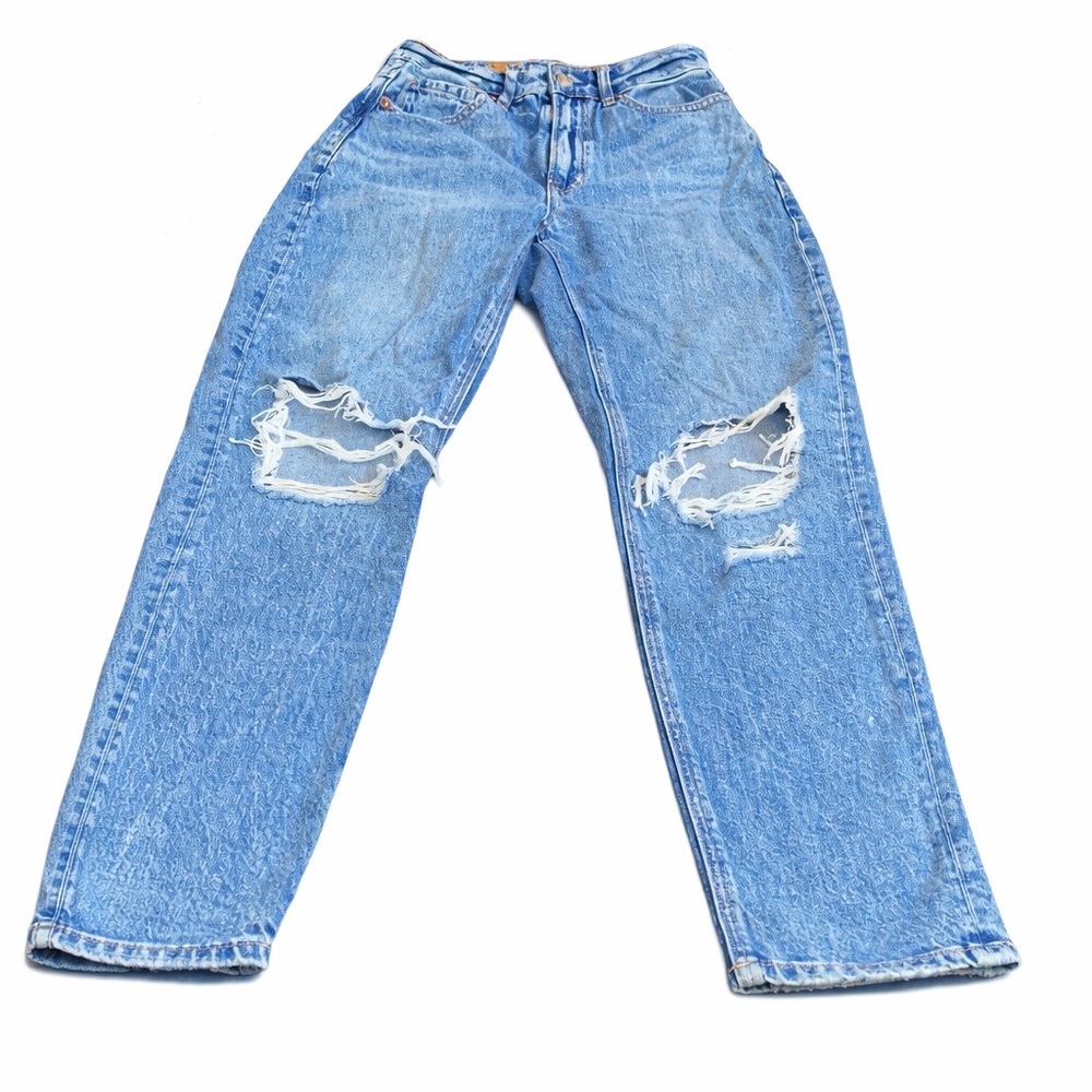 American Eagle Strigid High-Rise Distressed Straight Leg Jeans Size 2 Regular